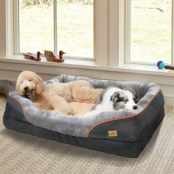 BingoPaw Washable Dog Bed Extra Large Pet Bed w/ Bolster Comfy and Zipper Cover