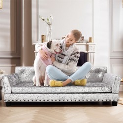 Super Soft Dutch Velvet Dog Sofa Bed Pet Couch for Comfort Sleep & Joint Support