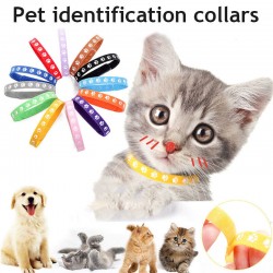 6/12* Color Whelping ID Collar Bands Pet Puppy Kitten Identification Collar Tag