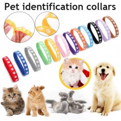 12/6Pc Color Whelping ID Collar Bands Pet Puppy Kitten Identification Collar Tag