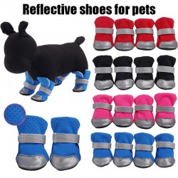 4pcs Pet Dog Shoes Anti-slip Boots Socks for Small Puppy Dog Waterproof Outdoor