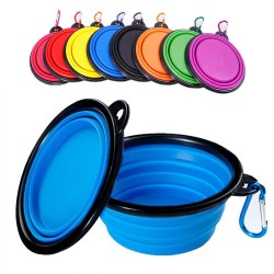 2 Pack Set Dog Portable Pet Bowl Food & Water Collapsible Dish Travel Foldable